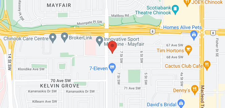 map of 204 920 68 Avenue SW